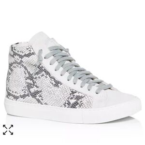 P448 Star High Top Sneaker in Silver Python SIZE 37